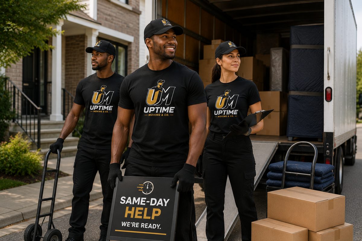 Professional movers loading a truck